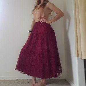 Red Maxi Skirt